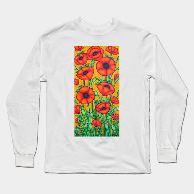 Tuscan Poppies Long Sleeve T-Shirt by LisaLorenz